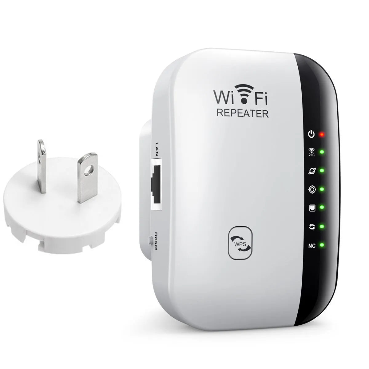 WiFi network extender with 10km range, WPS button, 2.4GHz, ABS body, black colour