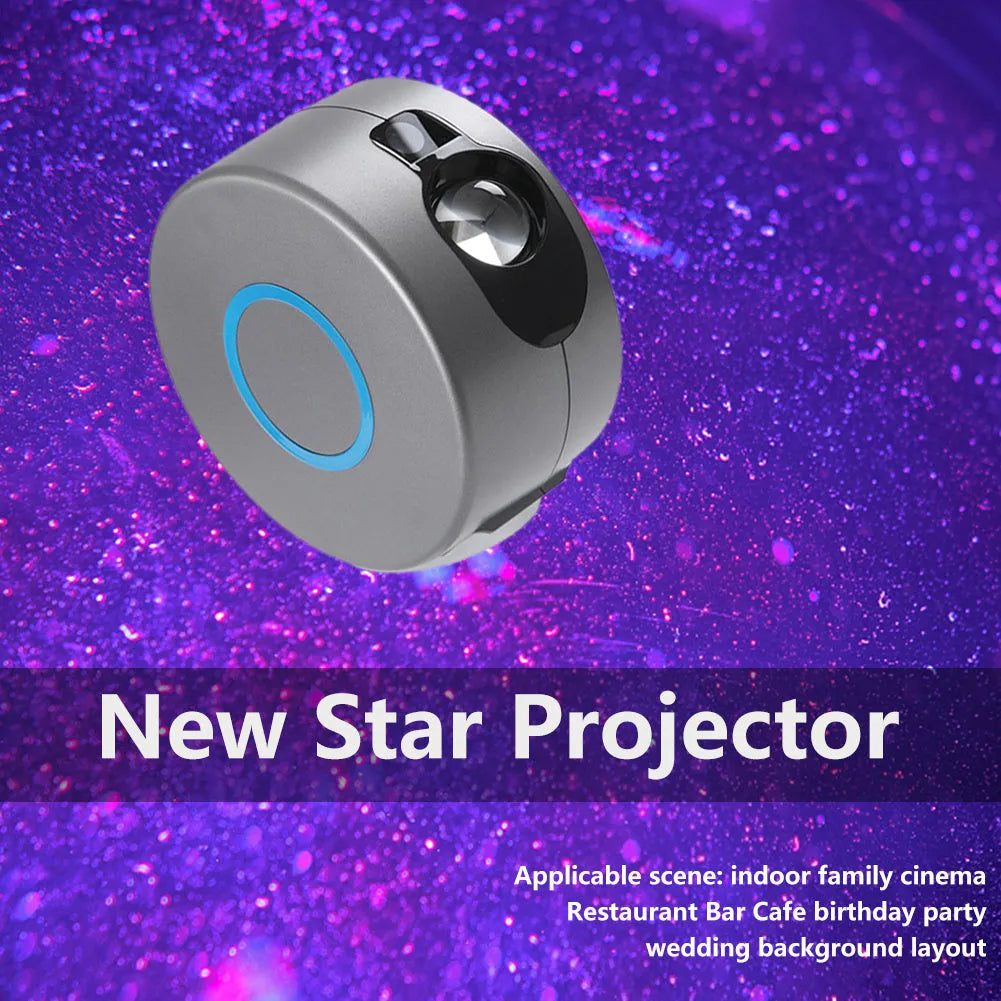 Grey ABS starry sky projection lamp with remote control for indoor atmospheric lighting