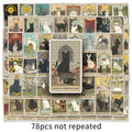 Creative graffiti waterproof luggage sticker set with 78 tarot-style cute decals for suitcases and laptops