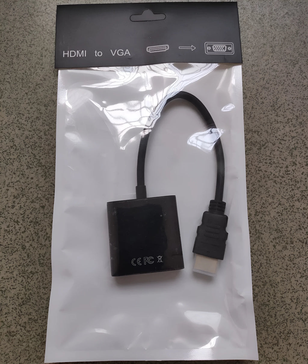 HDMI to VGA converter cable with 0.3 metre HDMI lead in black colour option