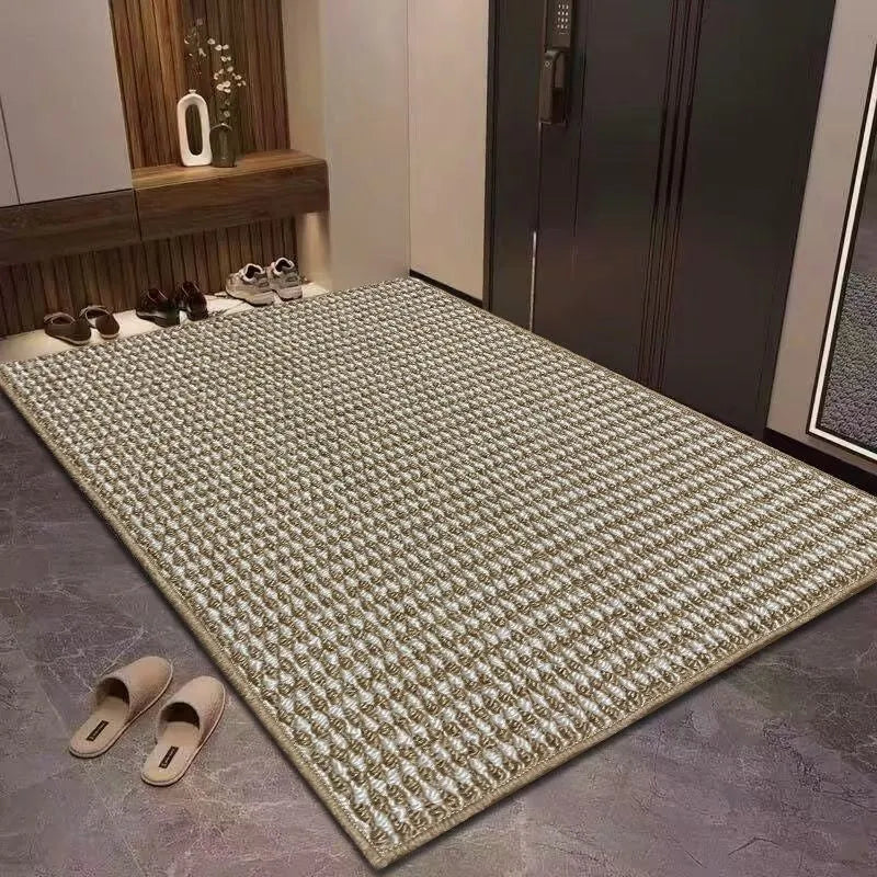 Woven polypropylene floor mat in camel, square shape, non-slip, available in sizes from 20x30cm to 140x200cm