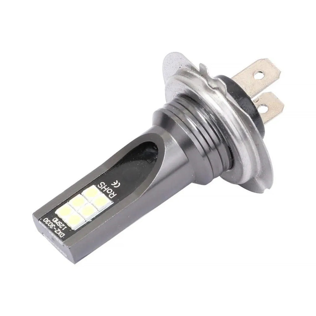 H7 110W LED fog light bulb with aluminium housing and 12 SMD LEDs.