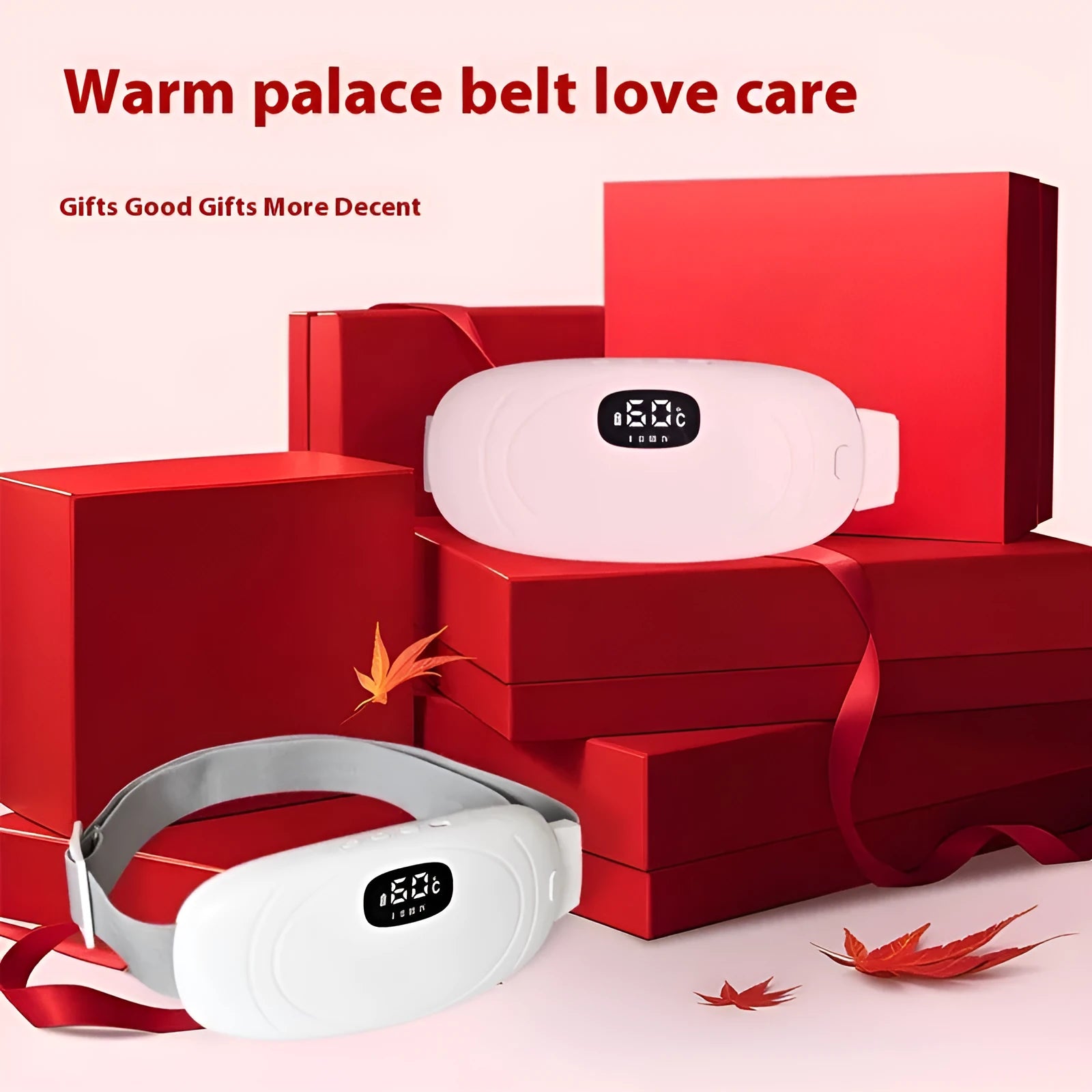Aunt Artifact Warm Uterine Cold Belt in beige colour, electric heated abdomen wrap with deer velvet fabric