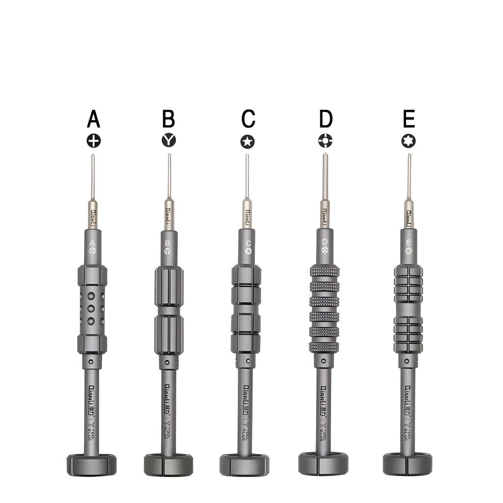 Precision screwdriver with grenade-shaped aluminium handle and T2 bit for iPhone repair