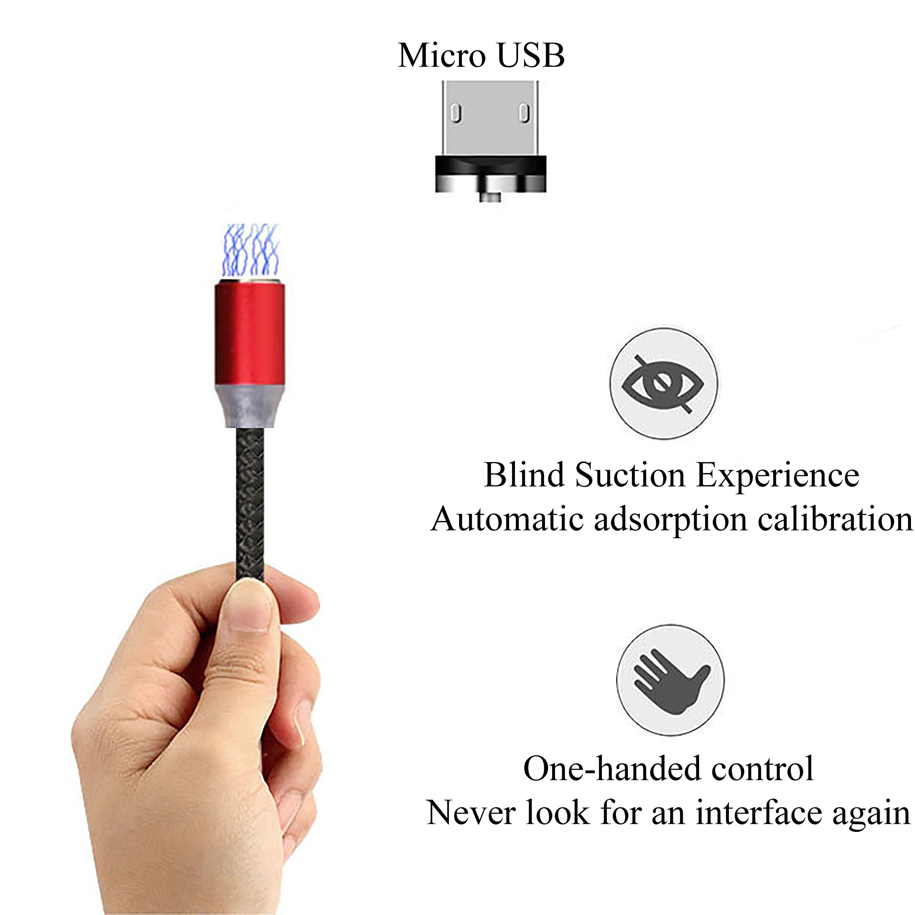 Android Type C three-in-one magnetic suction head charging cable 1m silver