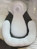 Portable folding baby travel crib with soft cotton sleep cushion in multiple colour options