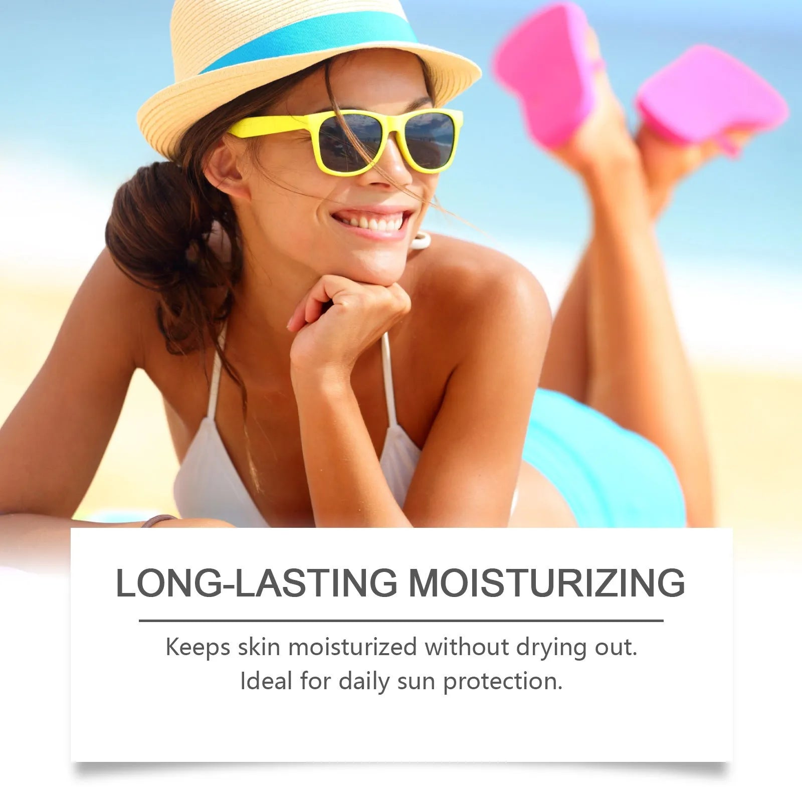 SPF50+ non-oily sunscreen stick in portable 23g packaging for face and body protection