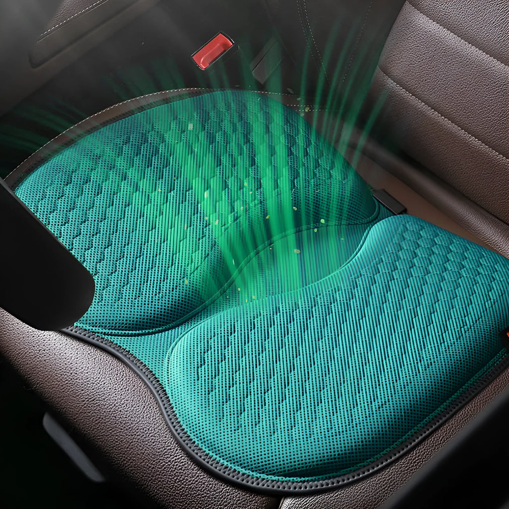 Honeycomb pattern gel car seat cushion measuring 40x35x2 cm in choice of six colours