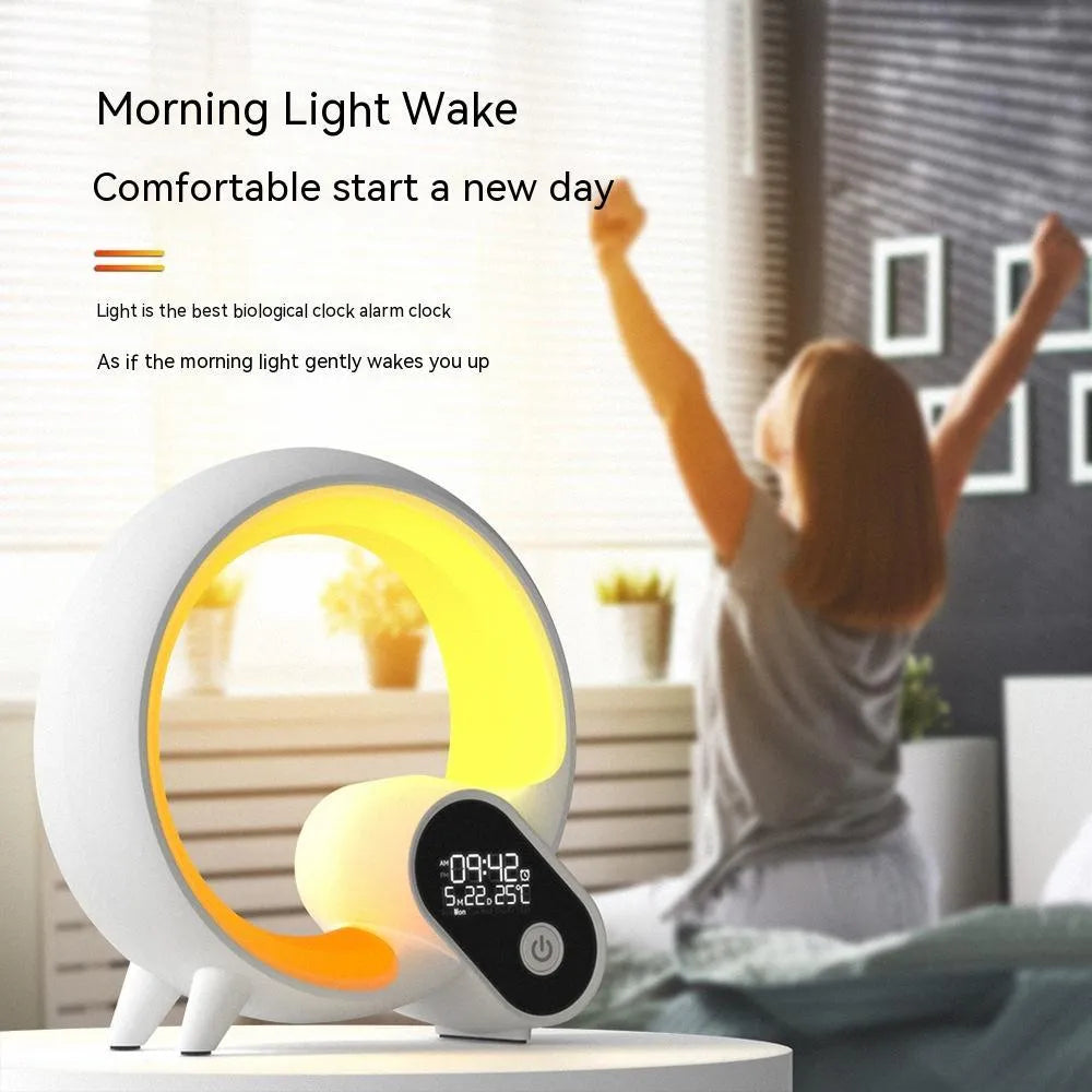 Creative Q Light analog sunrise digital alarm clock with Bluetooth audio and RGBCW atmosphere light in black