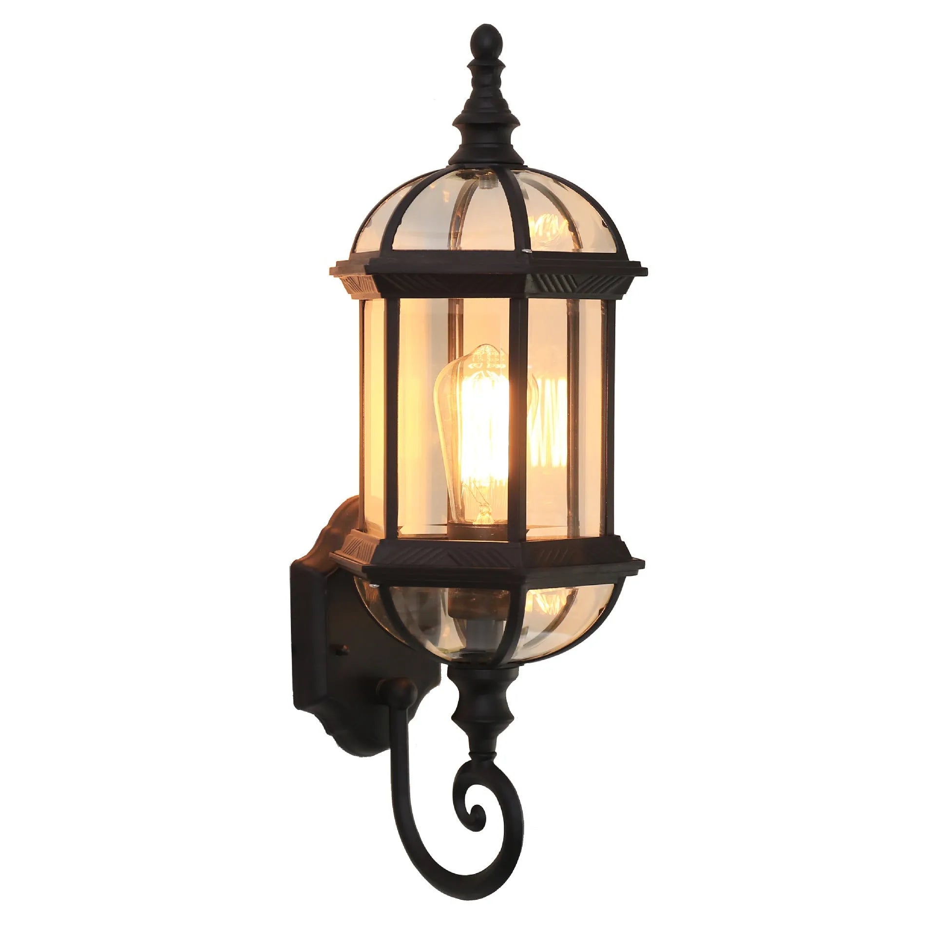 Courtyard outdoor waterproof wall lamp in black or gold with three-layer eight-inch aluminum design
