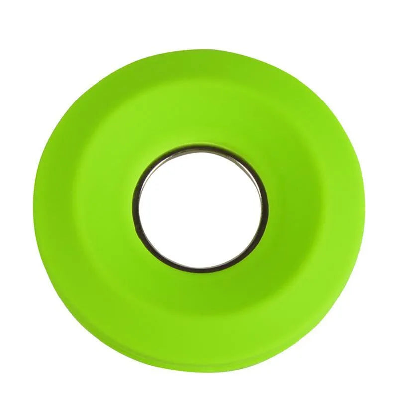 Silicone donut cord reel with suction cup and magnet for organising mobile phone and headphone cables