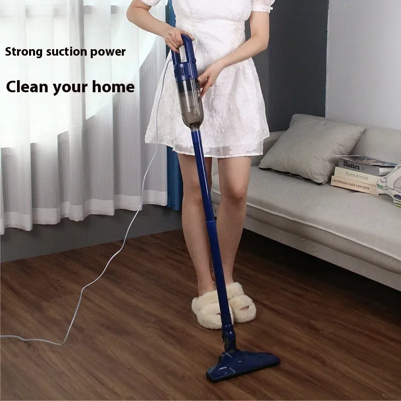 White wired vacuum cleaner with suction and mop integrated, 350W power, 15000PA suction, floor brush and dust tube attachments