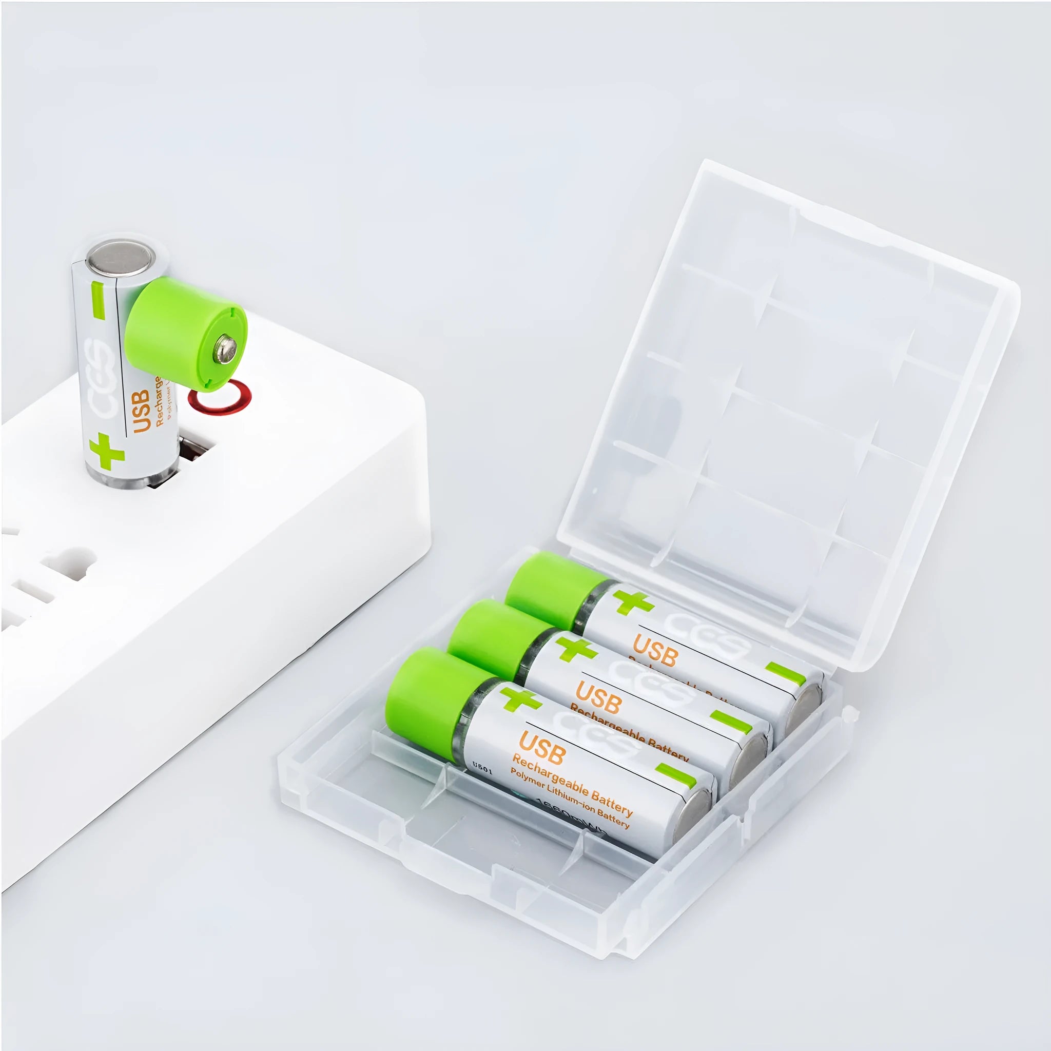 CES U501 USB fast charge AA lithium battery silver green with constant voltage and overcharge protection
