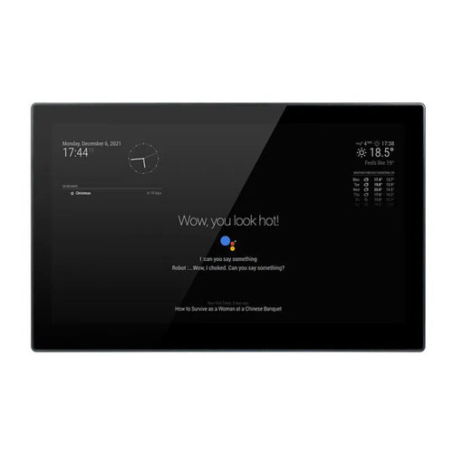 13.3-inch black integrated computer voice assistant touch display panel with ABS housing.