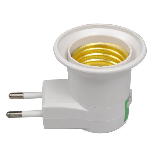 White wall plug-in E27 lamp holder with a switch and a choice of AU, EU, or US plug styles.