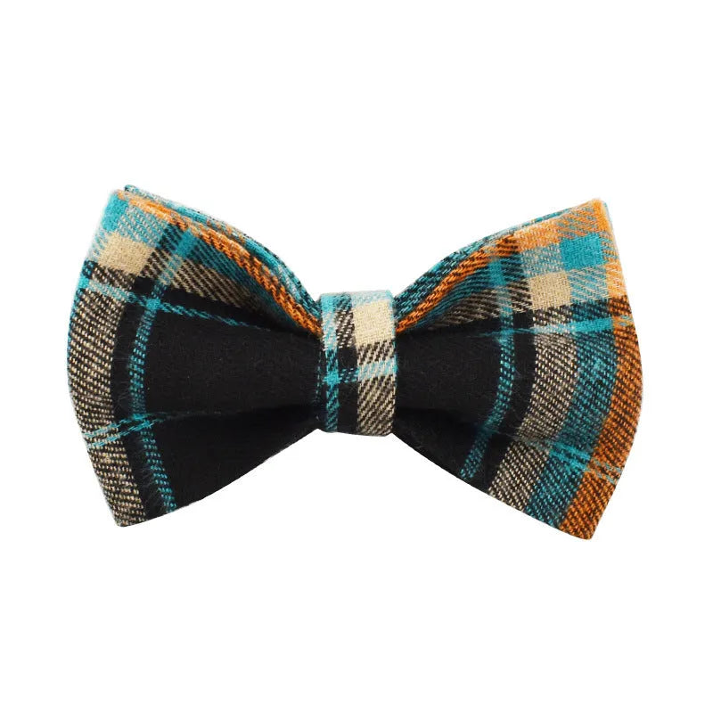 Green retro pet collar and leash set with matching dog vest and bow accessory
