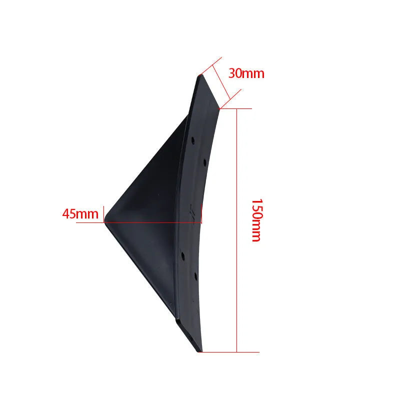 15cm wide triangular automotive rear spoiler lip in carbon fibre finish