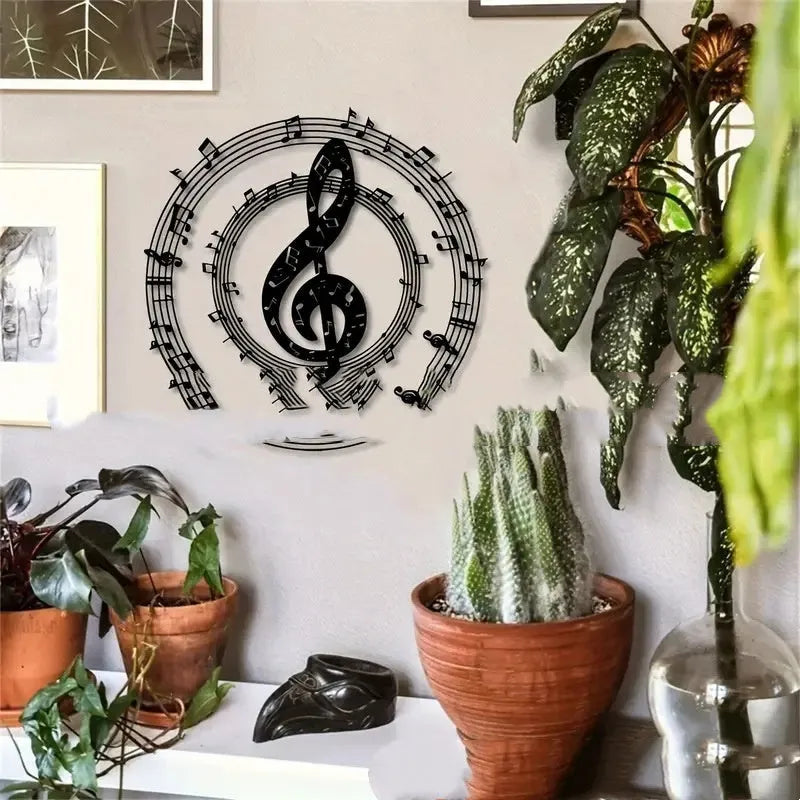 Black iron geometric wall pendant decoration for modern simplicity living room or bedroom