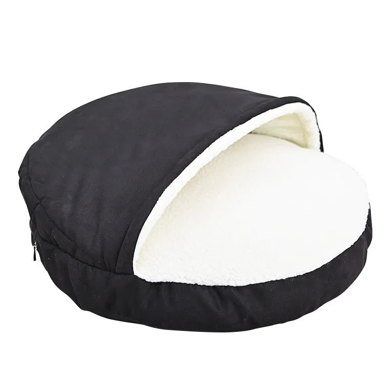 Brown and grey removable cloth dog kennel bed in S and M sizes