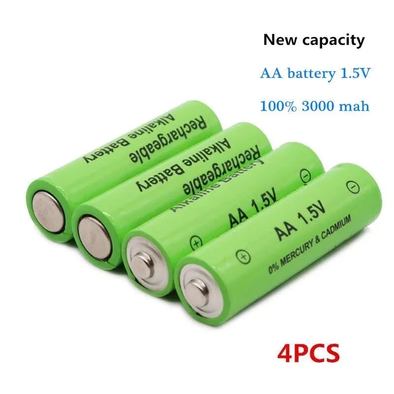 Industrial grade rechargeable alkaline AA battery with 3000mAh capacity