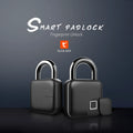 Black zinc alloy smart fingerprint padlock with Bluetooth for dormitory anti-theft security