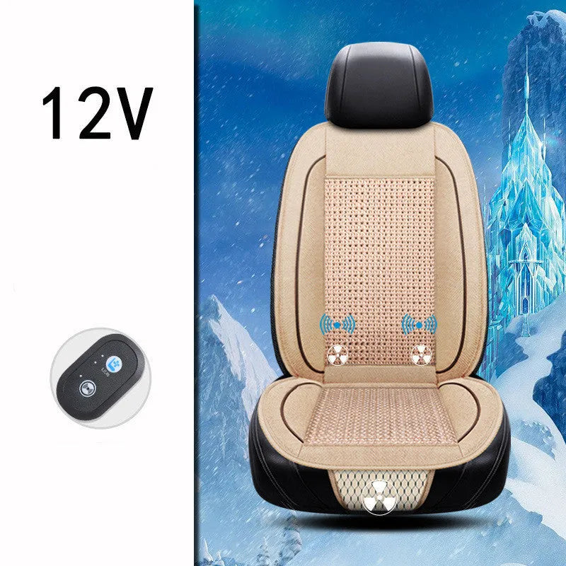 Car ventilation seat cushion in 60x60cm size with power cord, available in black, beige and coffee colours
