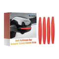 Four transparent PVC car anti-scratch protector strips measuring 13x1.5cm on a car door edge