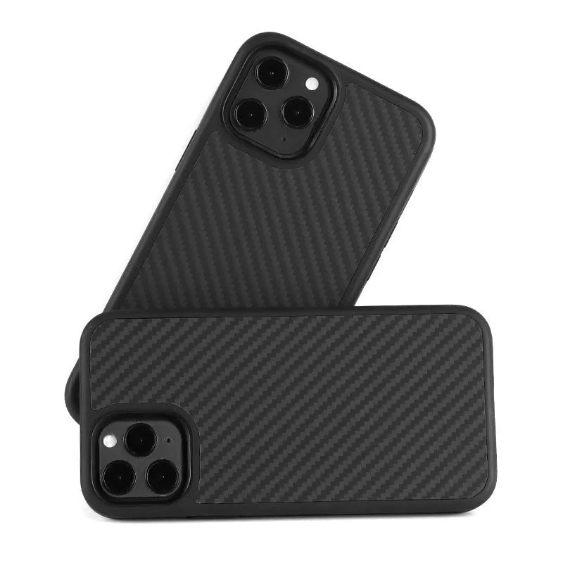 Black wooden phone case for Apple iPhone with TPU and Kevlar waterproof construction