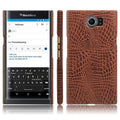 Black leather phone case for BlackBerry Key2 with PC and leather back cover and oil edge finish