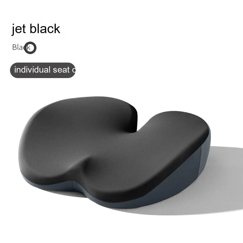 Flat style car seat cushion and lumbar support pad set in a choice of five colours.