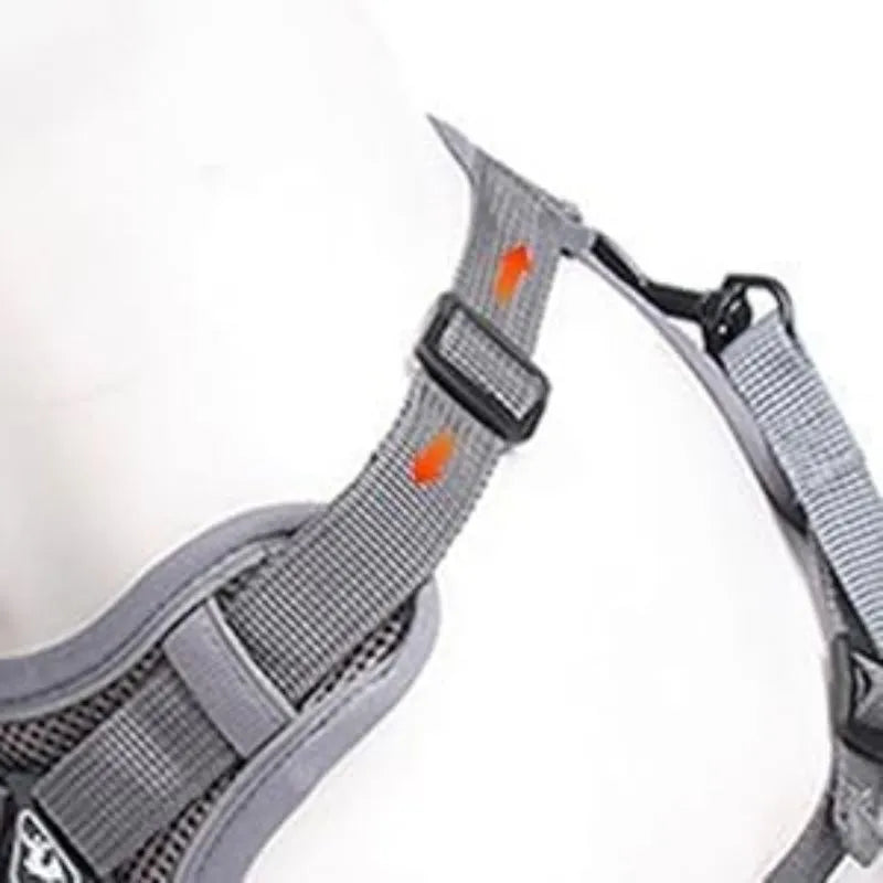 Adjustable mesh cat harness with reflective strips in Blue, Coffee, or Gray colours
