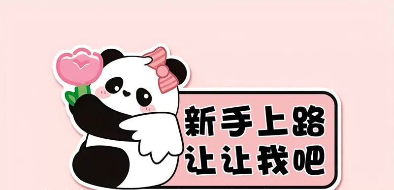 Reflective beginner driver car sticker with bear design for female motorists measuring 23 by 12 centimetres