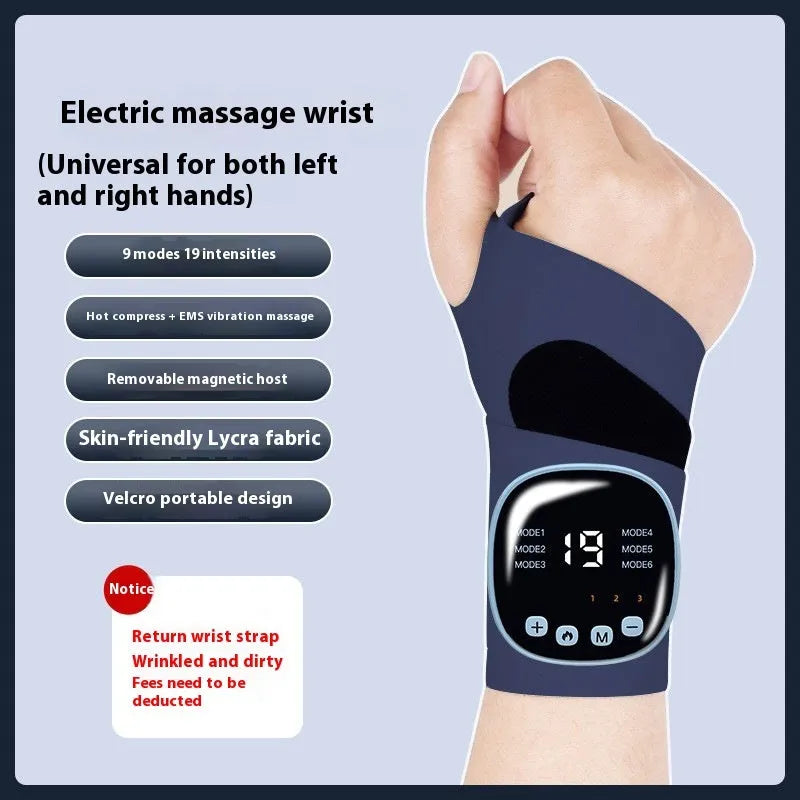 Tendon sheath adjustable hand massage instrument with multiple wristband colour options including heated versions