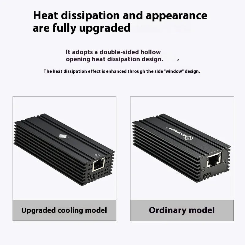 Black USB4 10 Gigabit Ethernet adapter with 20cm cable and RJ45 port