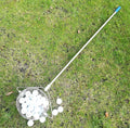 Stainless steel golf ball picker with metallic finish for retrieving practice balls