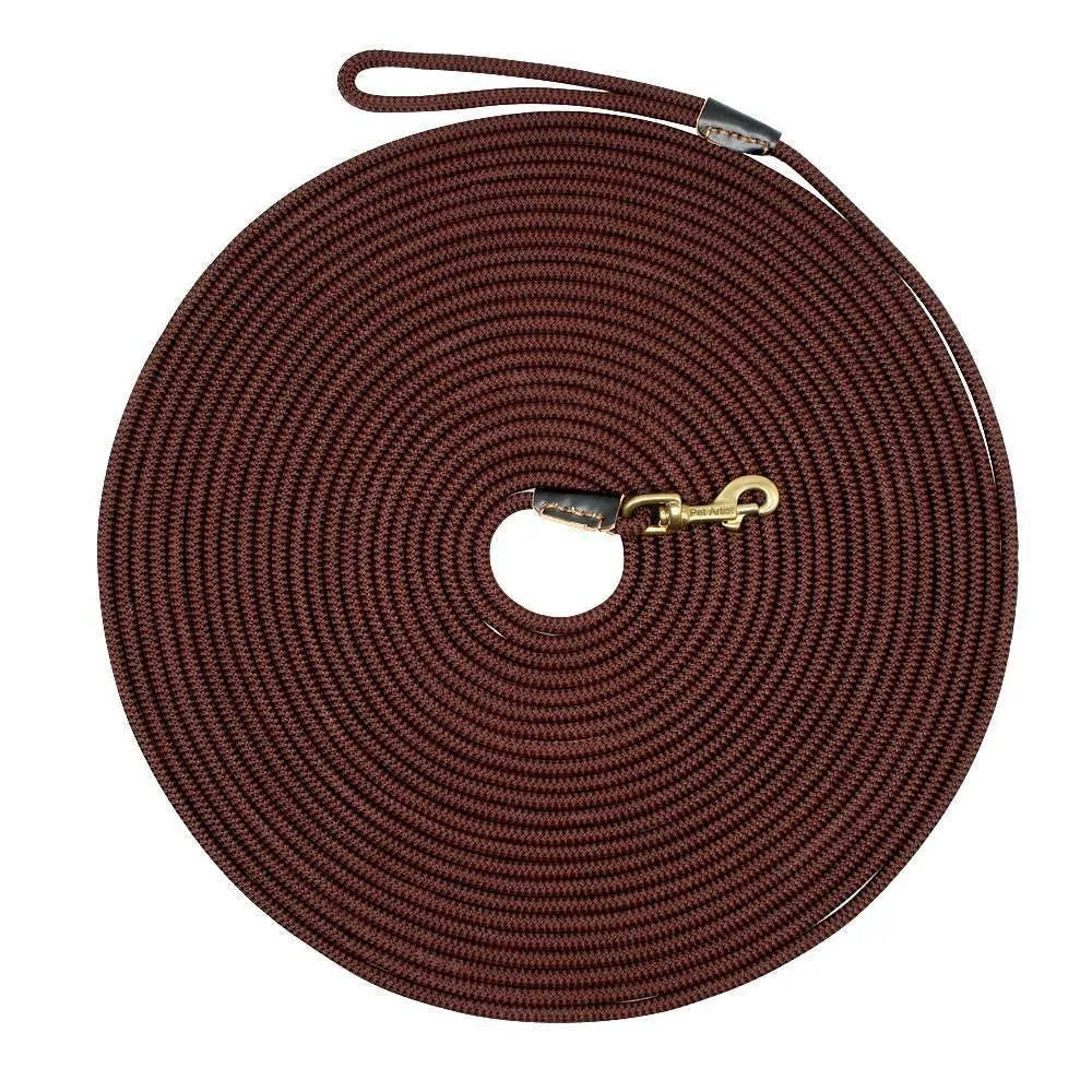 Dog training belt 0.8cm diameter rope lead in beige colour for outdoor recall training