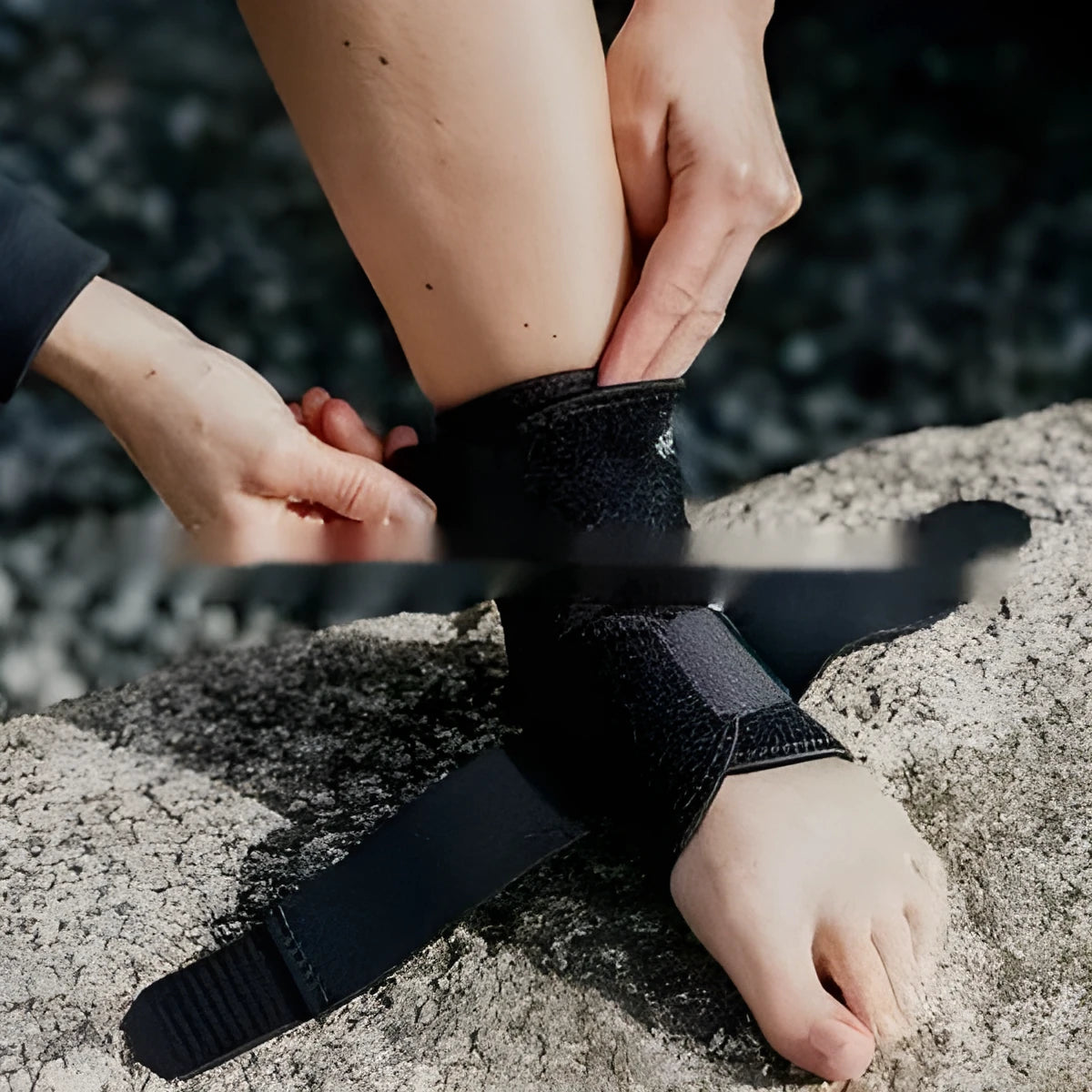 Black sports ankle support protective gear for basketball football running injury prevention