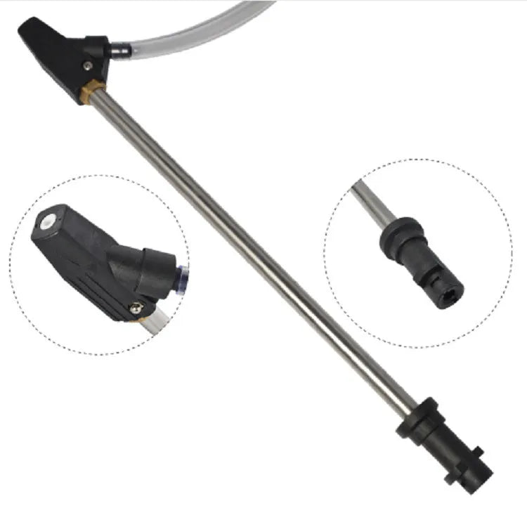 Ceramic high-pressure sandblasting nozzle with stainless steel handle for Karcher K series rust removal.