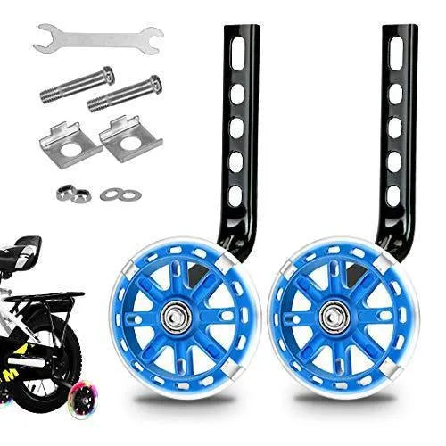 Children's glow auxiliary bicycle training wheel set with universal bracket in multiple colours