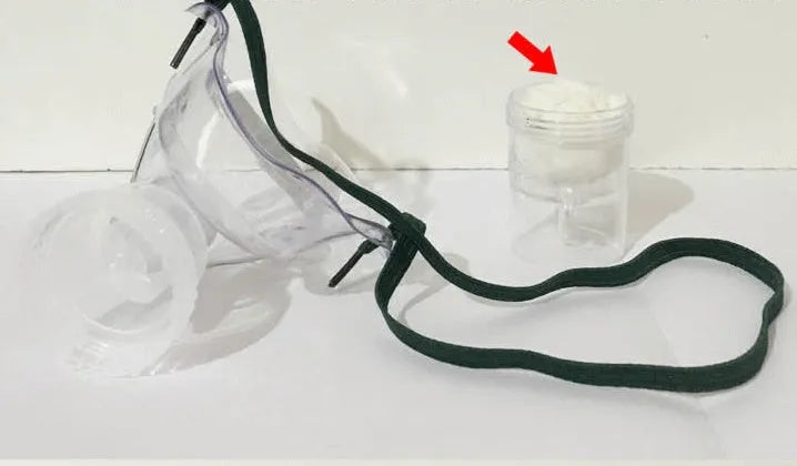 A soft rubber mask strap adjustment buckle, shown as a format A ear saver for face masks.