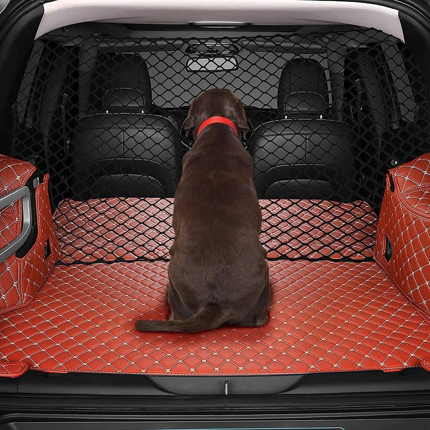 Black mesh dog protective car barrier net 120cm by 70cm for hatchback trunk isolation