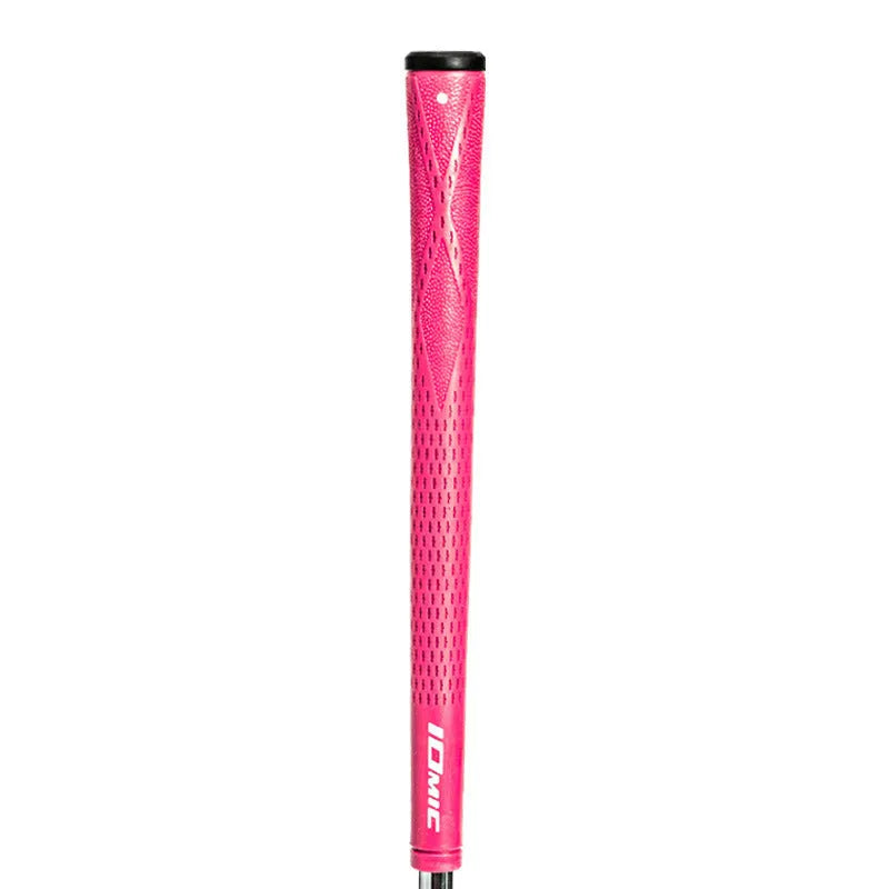 Close-up of a TPE golf club grip showing cross-hatch texture, displayed in red colour option.