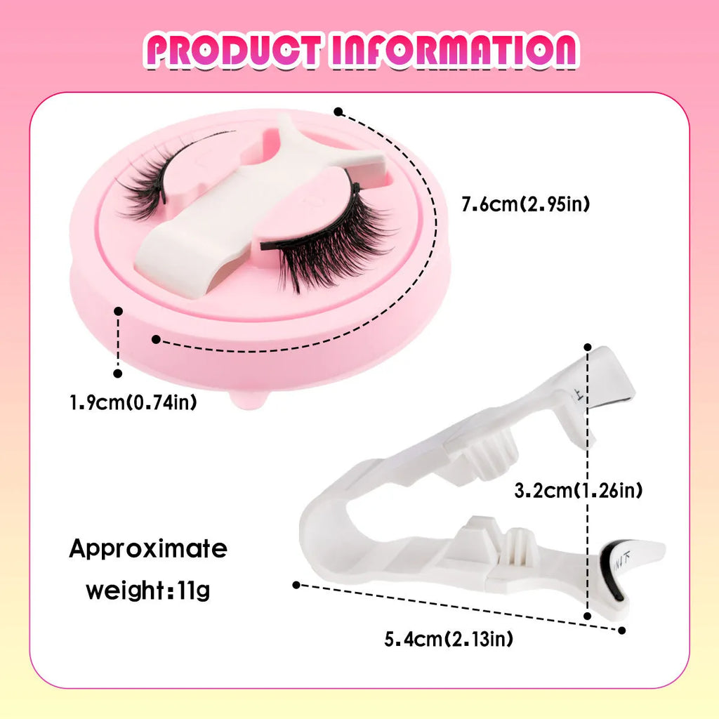 Set of five pairs of reusable, waterproof, glue-free false eyelashes on a clean background.