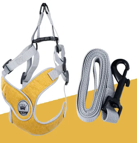 Adjustable mesh dog and cat harness vest in multiple colours with leash