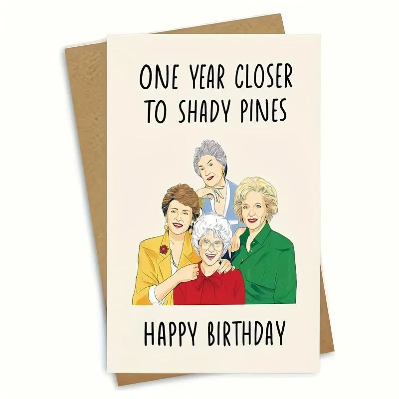 Simple modern birthday greeting card with a matching coloured envelope from a set of eight different colour and size options.
