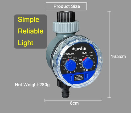 Automatic battery-operated watering timer device with faucet connection for plant irrigation