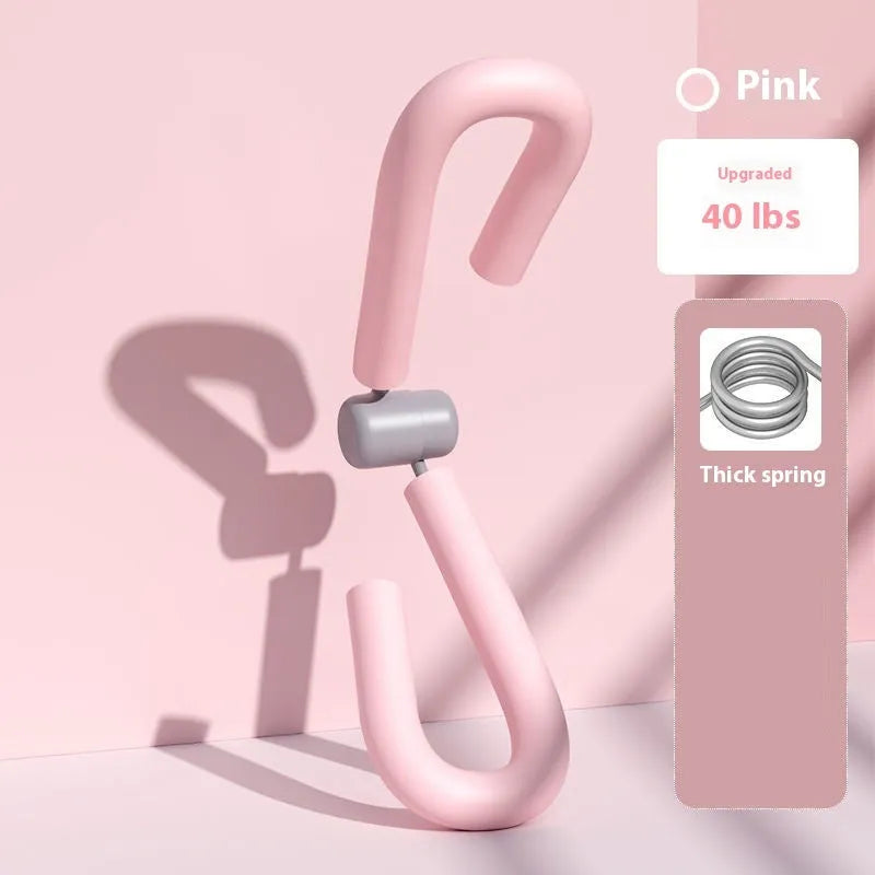 Yoga four piece fitness set showing leg stretcher, yoga ring, pedal device, and resistance ropes.