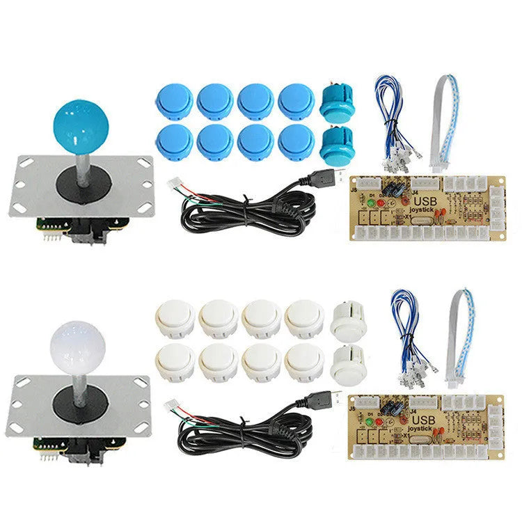USB arcade joystick kit with Sanhe micro rocker, chip board, 30mm and 24mm card buttons