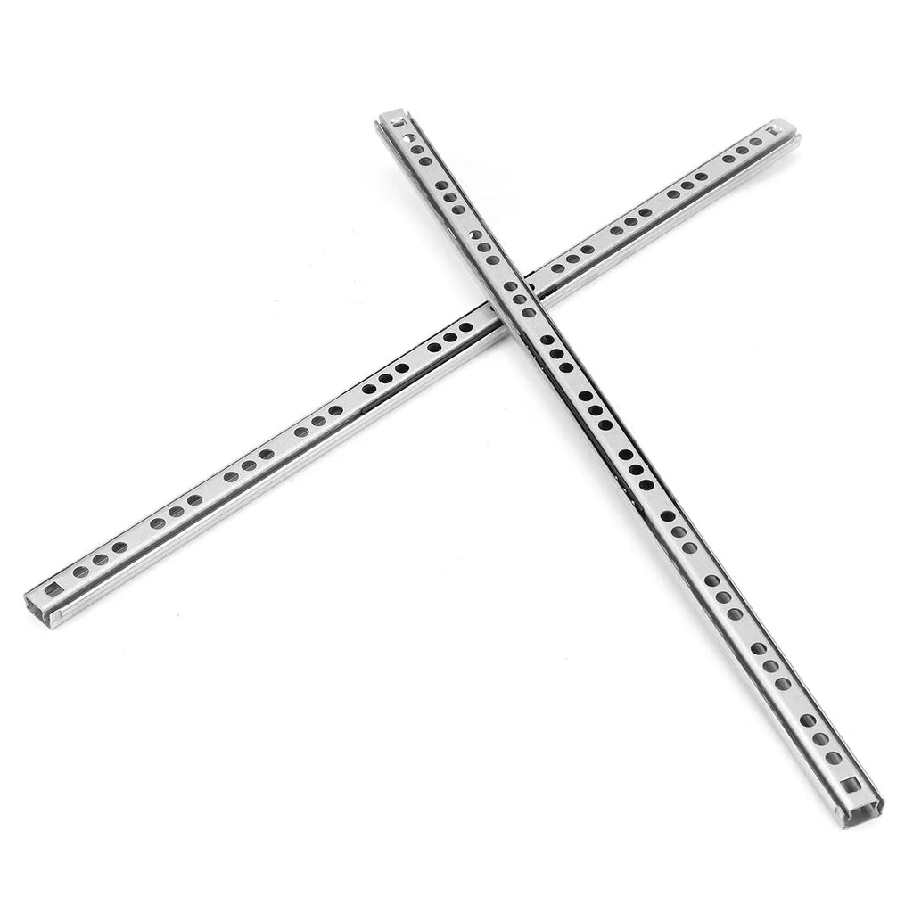 Ultra-narrow 17mm drawer slide rail with ball bearing mechanism in extended position