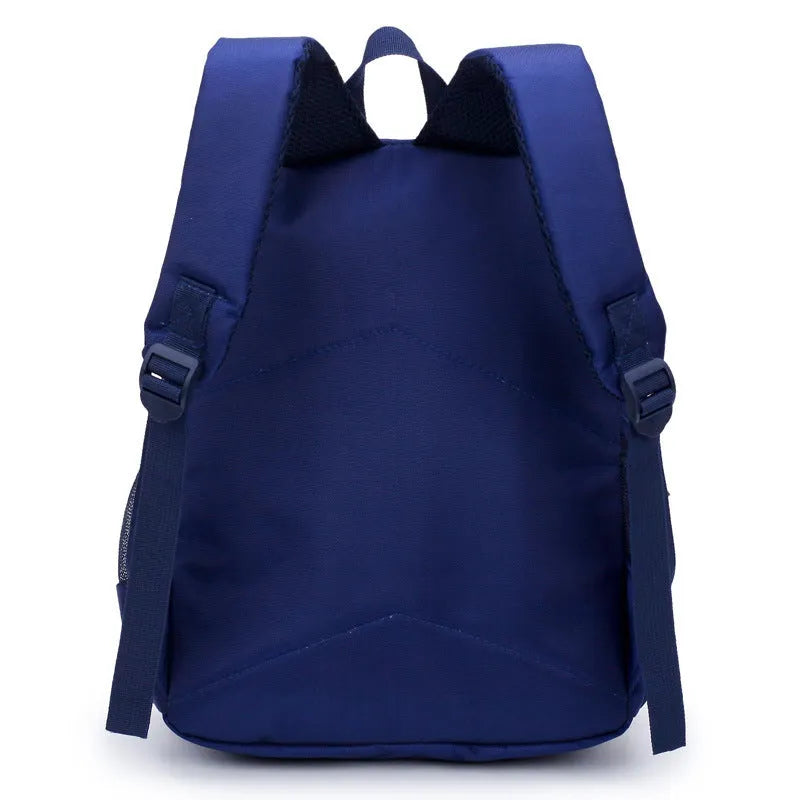 Cartoon bear nursery school backpack in deep blue colour for schoolboys
